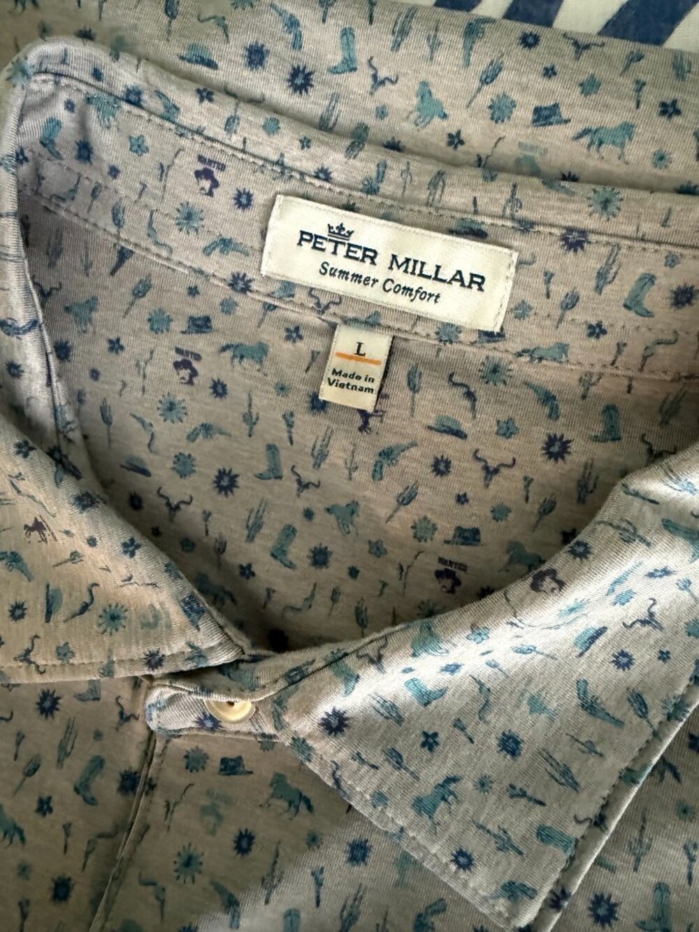 Peter Millar men's gray polo shirt - size large
